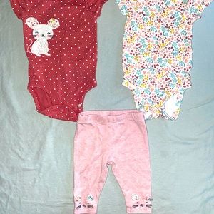 Baby girl matching set 3 months